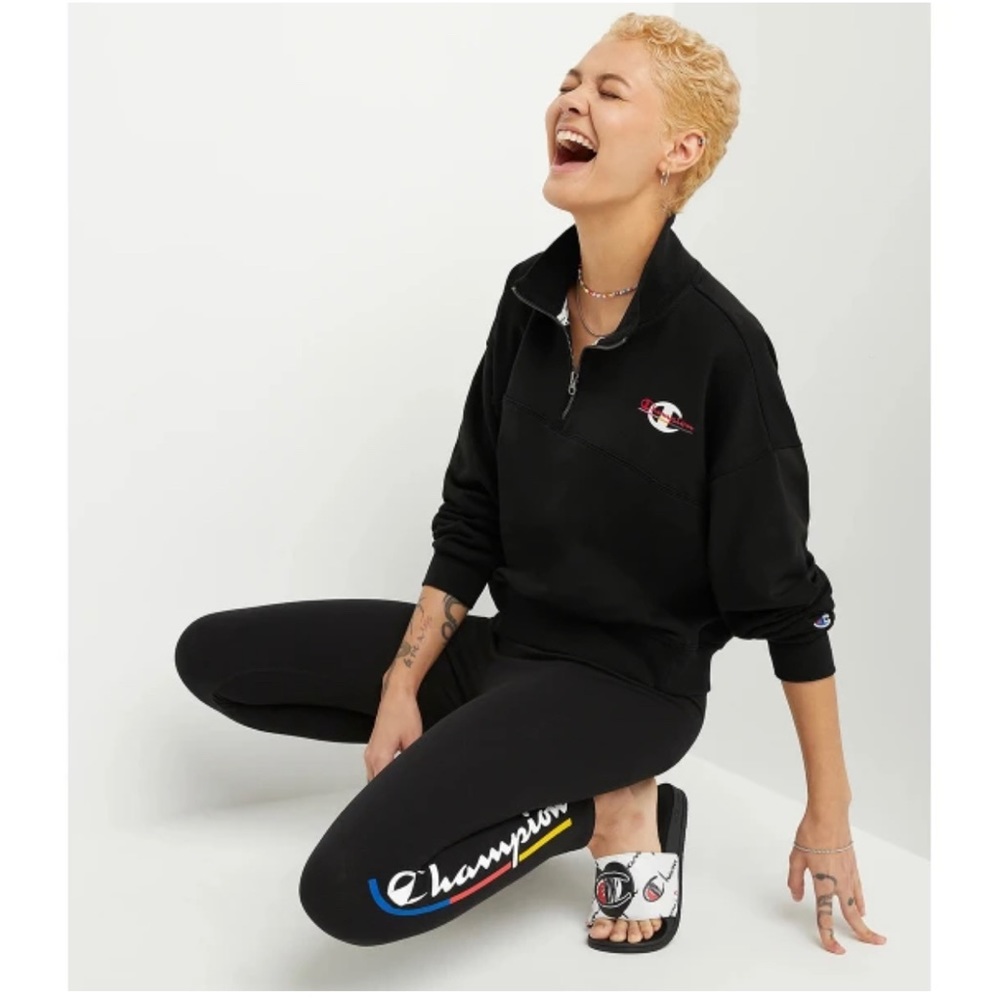 CHAMPION Women's French Terry Quarter Zip Size Medium